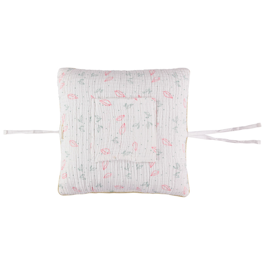 Διακοσμητικό μαξιλάρι από τετράγωνο ύφασμα, μετατρέψιμο σε προστατευτικό για κρεβάτι ή πάρκο 