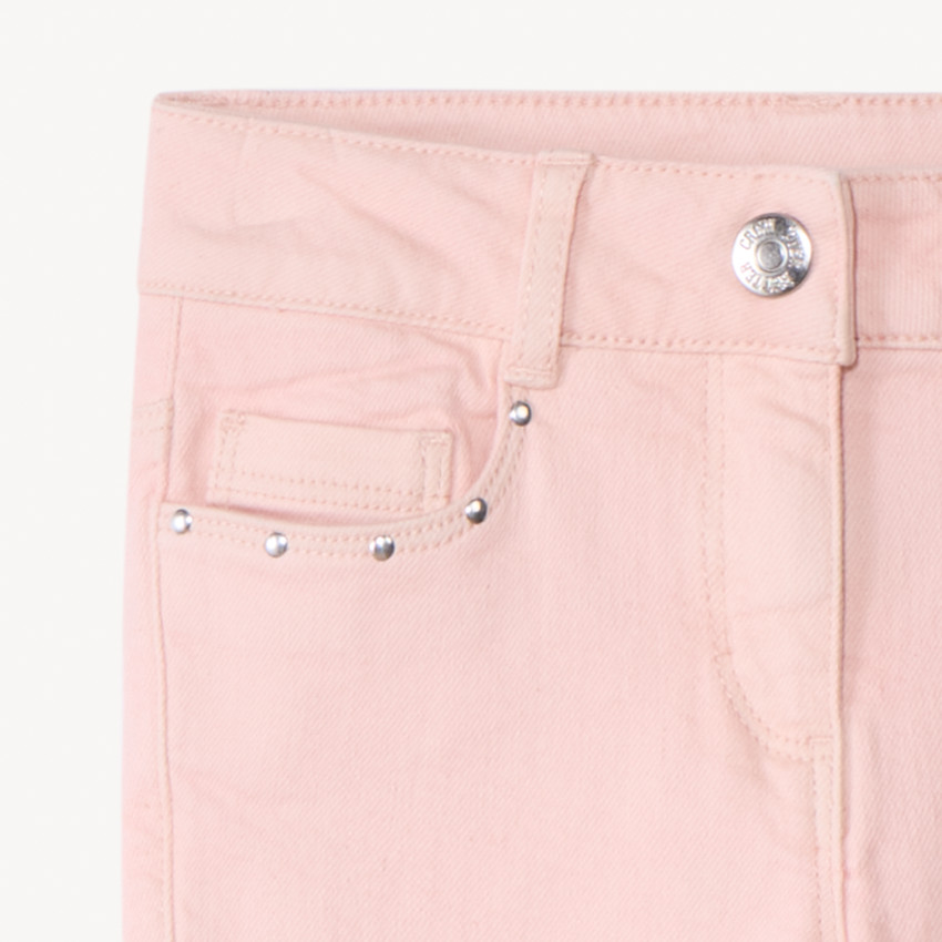 Jean slim μονόχρωμο με τρουκς για κορίτσι 