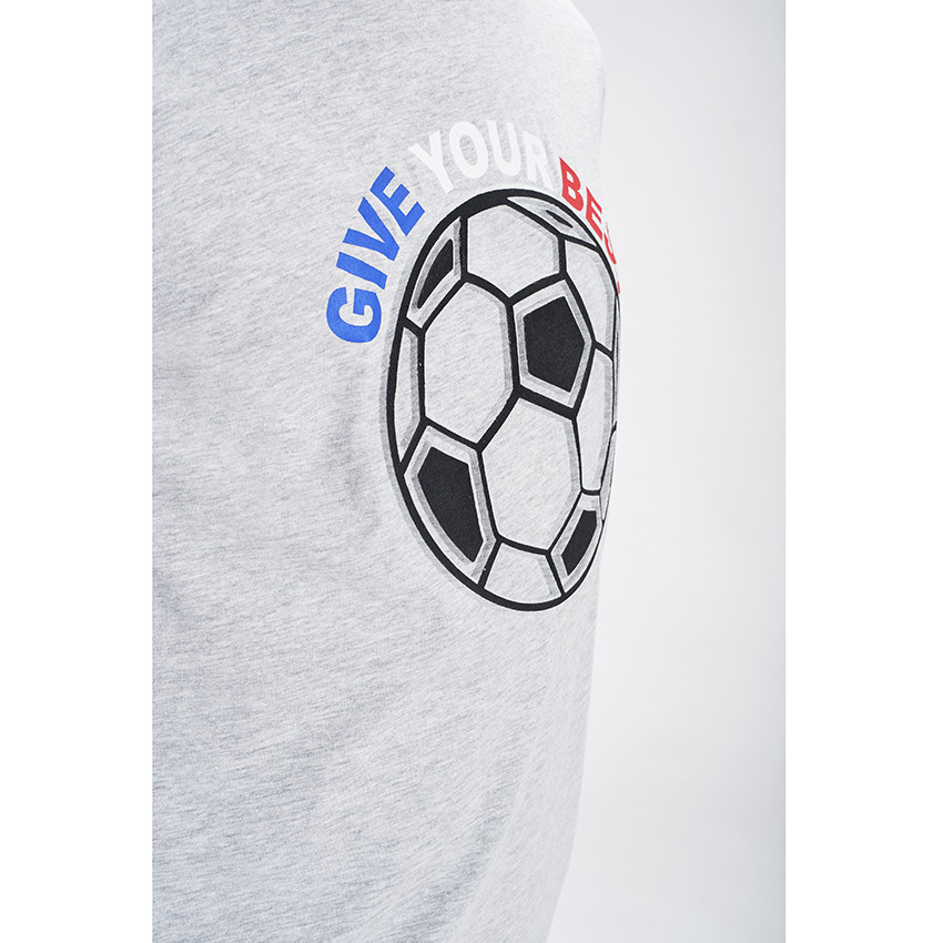 T-shirt ανδρικό από jersey με σχέδιο ποδόσφαιρο 