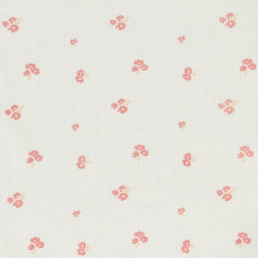 T-shirt manches courtes côtelé imprimé fantaisie pour fille 