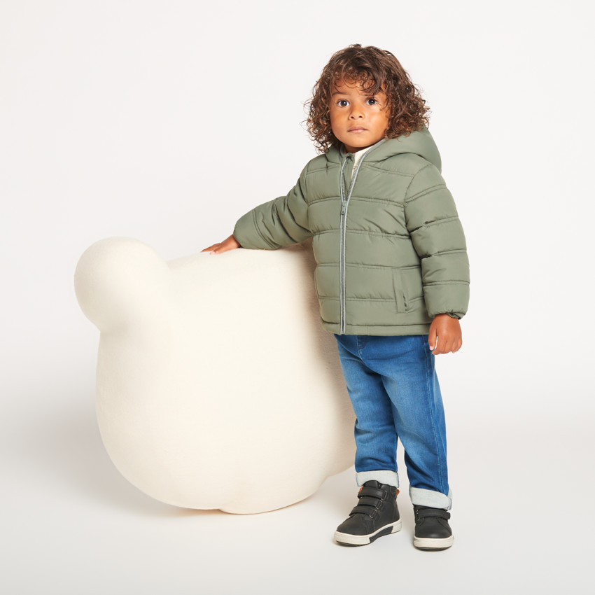 Μπουφάν με κουκούλα και επένδυση micropolaire για μωρό αγόρι 