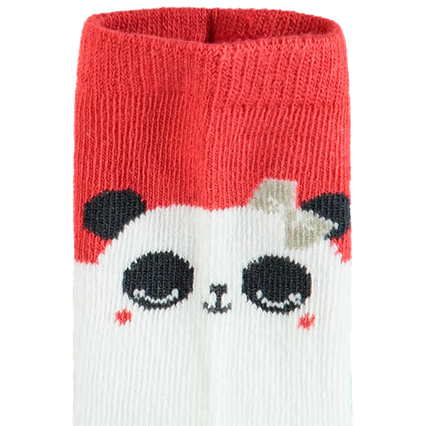Lot de 2 paires de chaussettes motif pois et panda 