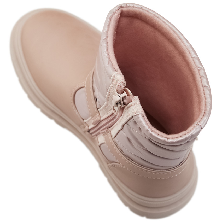 Μποτάκια ροζ effet irisé με λουράκι για κορίτσι 