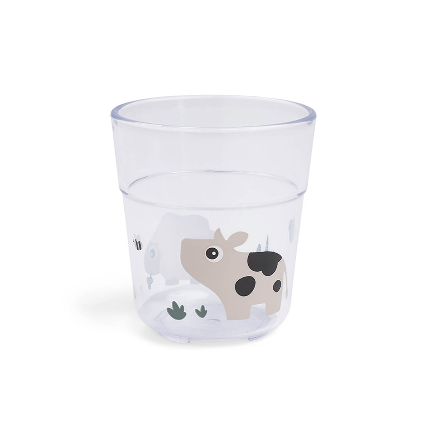Μικρό ποτήρι Tiny Farm sable 180 ml από τριτάν με διασκεδαστικές εικονογραφήσεις Done By Deer 