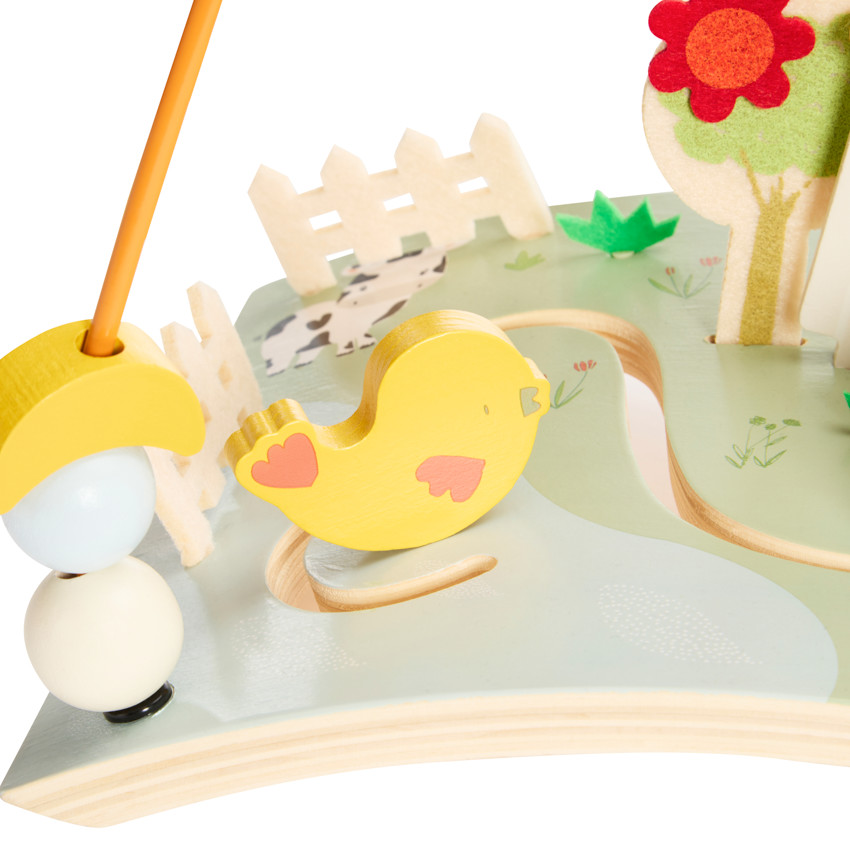 Πίνακας δραστηριοτήτων από ξύλο με σπείρες Φάρμα 