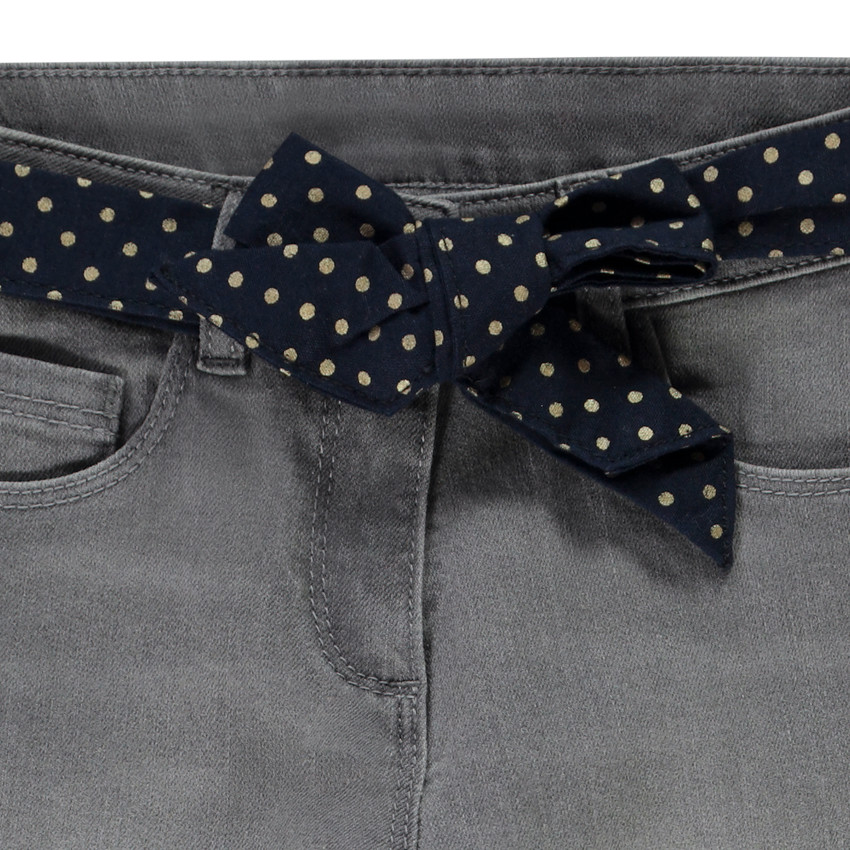 Τζιν slim + αποσπώμενο φουλάρι με πουά print για κορίτσι 