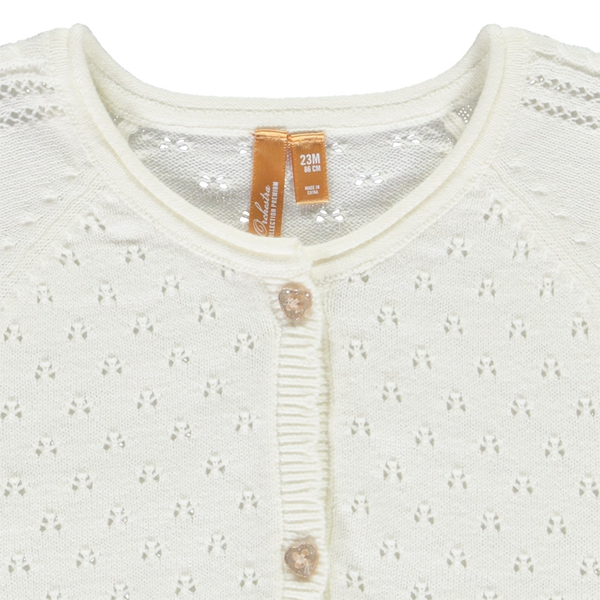 Ζακέτα μακρυμάνικη από πλεκτό φαντεζί για bebe κορίτσι 