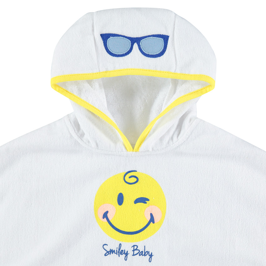Πετσετέ κάπα-μπουρνούζι με στάμπα Smiley 