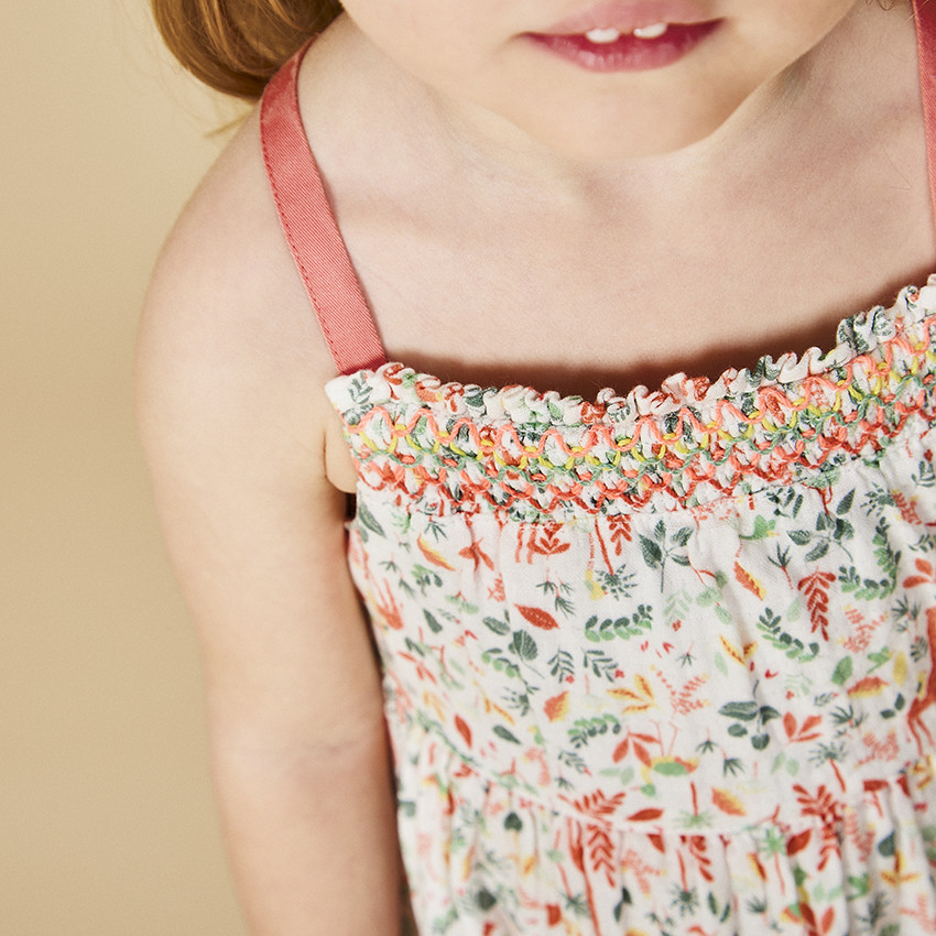 Σετ φόρεμα + κορδέλα με floral σχέδιο για bebe κορίτσι 