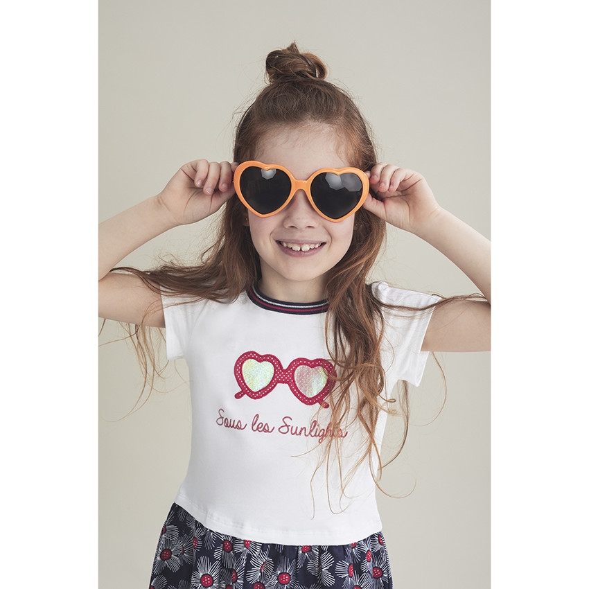 Φόρεμα κοντομάνικο 2 en 1 με εμπριμέ floral 