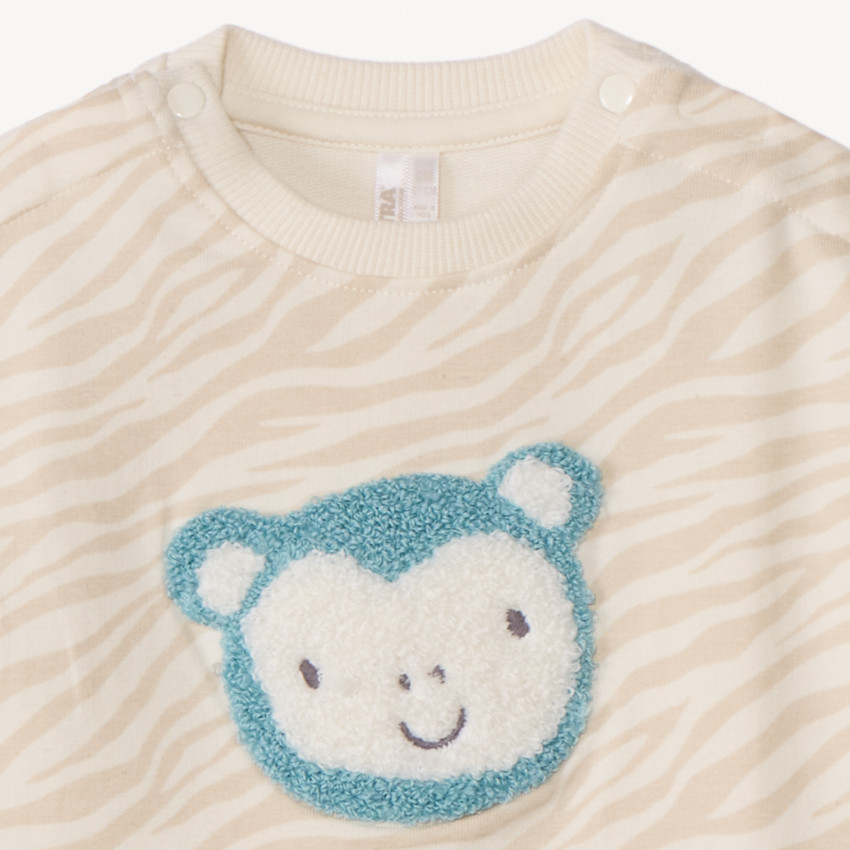 Σετ jogging 2 τμχ. molleton με ζεβρέ σχέδιο για bebe αγόρι 