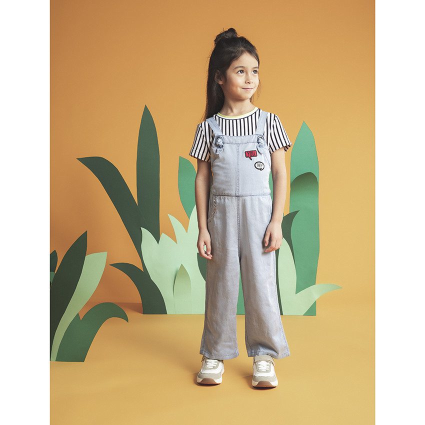 Μακριά φαρδιά σαλοπέτα από tencel με μπαλώματα 