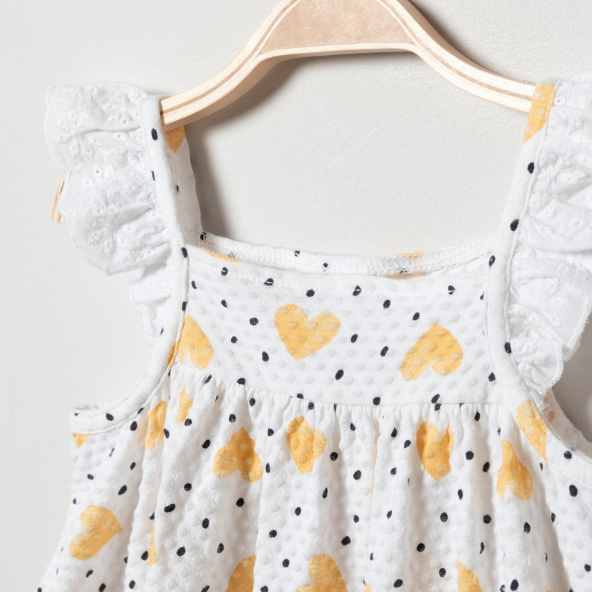 Τουνίκ με τιράντες με σχέδιο καρδιές για bebe κορίτσι 