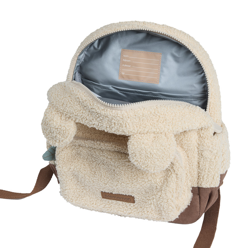 Sac à dos isotherme en bouclettes Roi des Forêts beige 