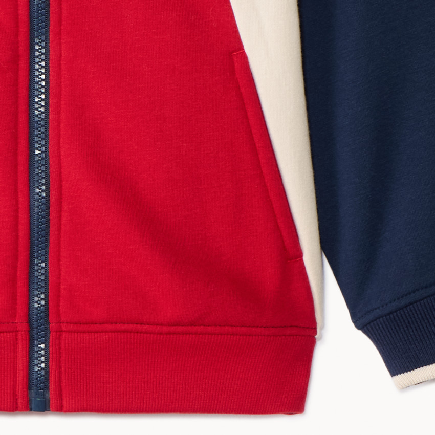 Ζακέτα μακρυμάνικη molleton με κουκούλα και effet colorblock για αγόρι 