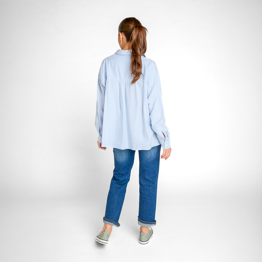 Chemise manches longues rayée pour femme 