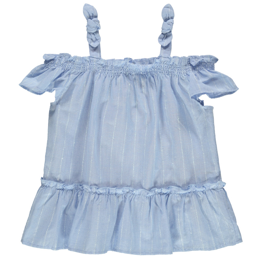 Top με βολάν  και λεπτές λαμπερές ρίγες 