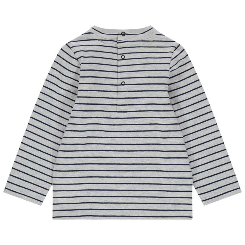 Sous-pull à rayures col cheminée avec poche fantaisie  Additional Sous-pull à rayures col cheminée avec poche fantaisie