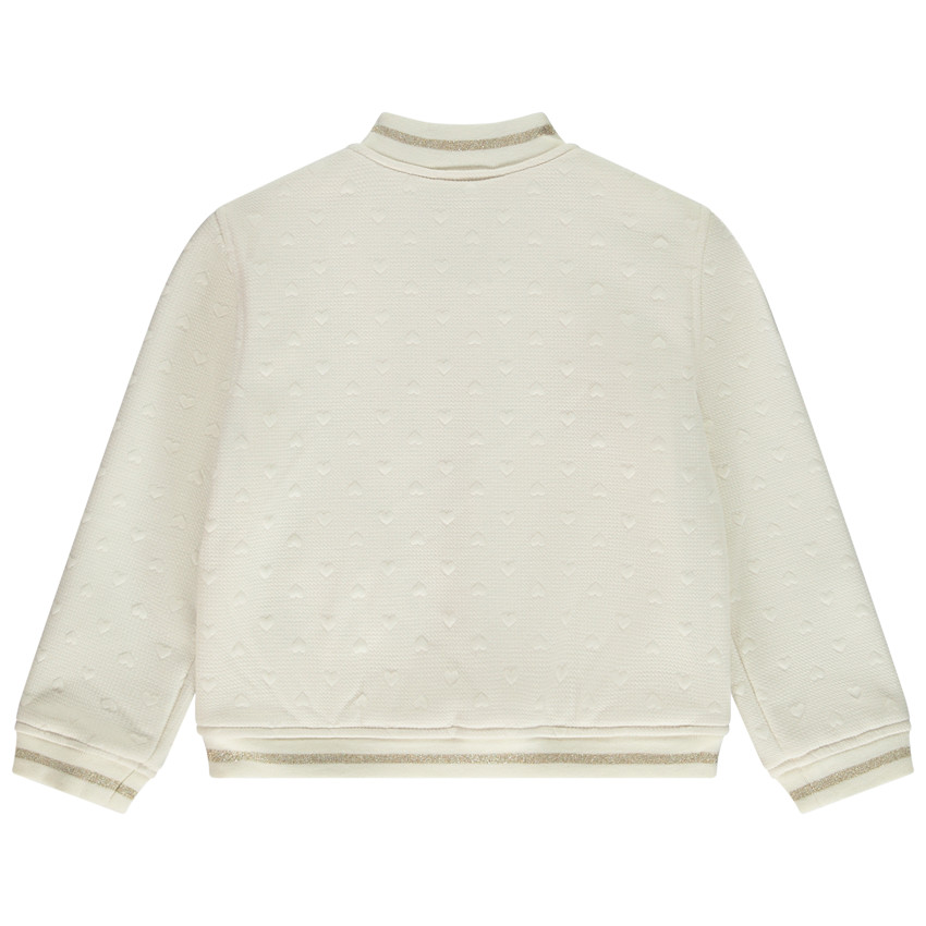 Μπουφάν teddy με μοτίβο καρδιές σε jacquard για κορίτσι 