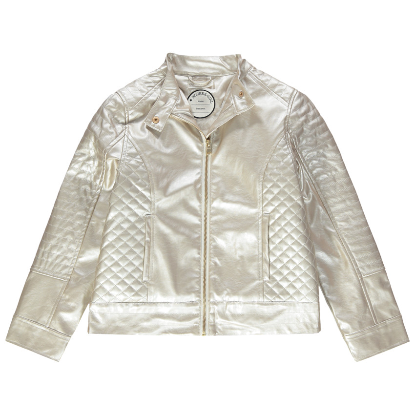 Μπουφάν από γυαλιστερή δερματίνη με επένδυση από sherpa 