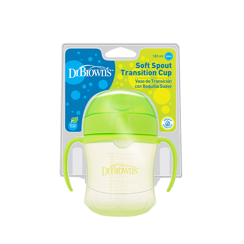 Κύπελλο 180 ml μαλακό στόμιο με καπάκι και λαβές - Διατίθεται σε 4 χαρούμενα χρώματα 