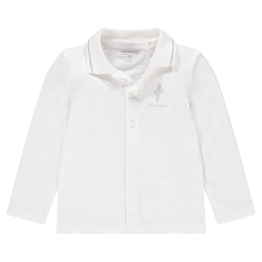 Μακρυμάνικο πόλο από ζέρσεϊ slub με τυπωμένο κάκτο 