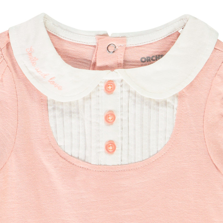 Combi κοντό με γιακά claudine για bebe κορίτσι 