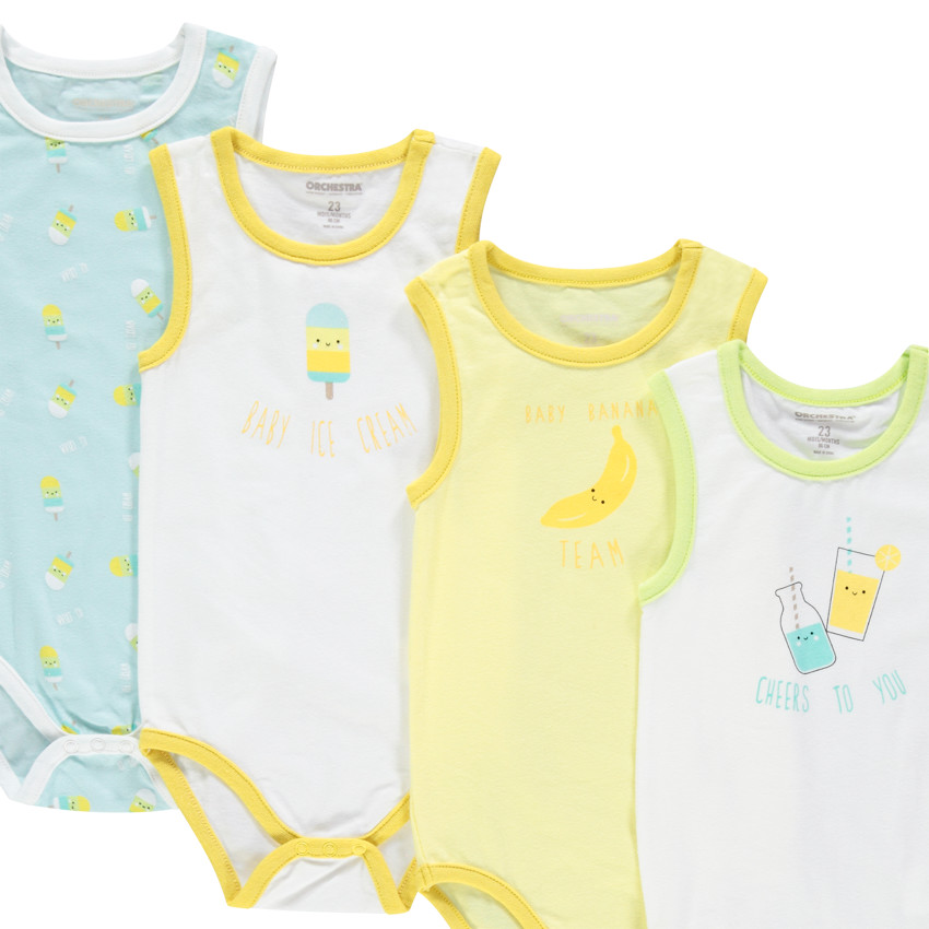 Lot de 7 bodies sans manches à imprimé fantaisie pour bébé garçon 