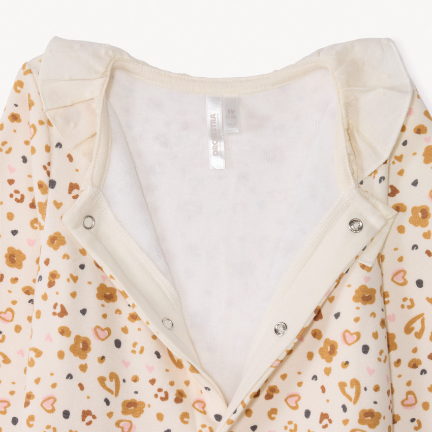 Λεοπάρδαλη εκτύπωσης φορμάκι με κολάρο για κορίτσι 