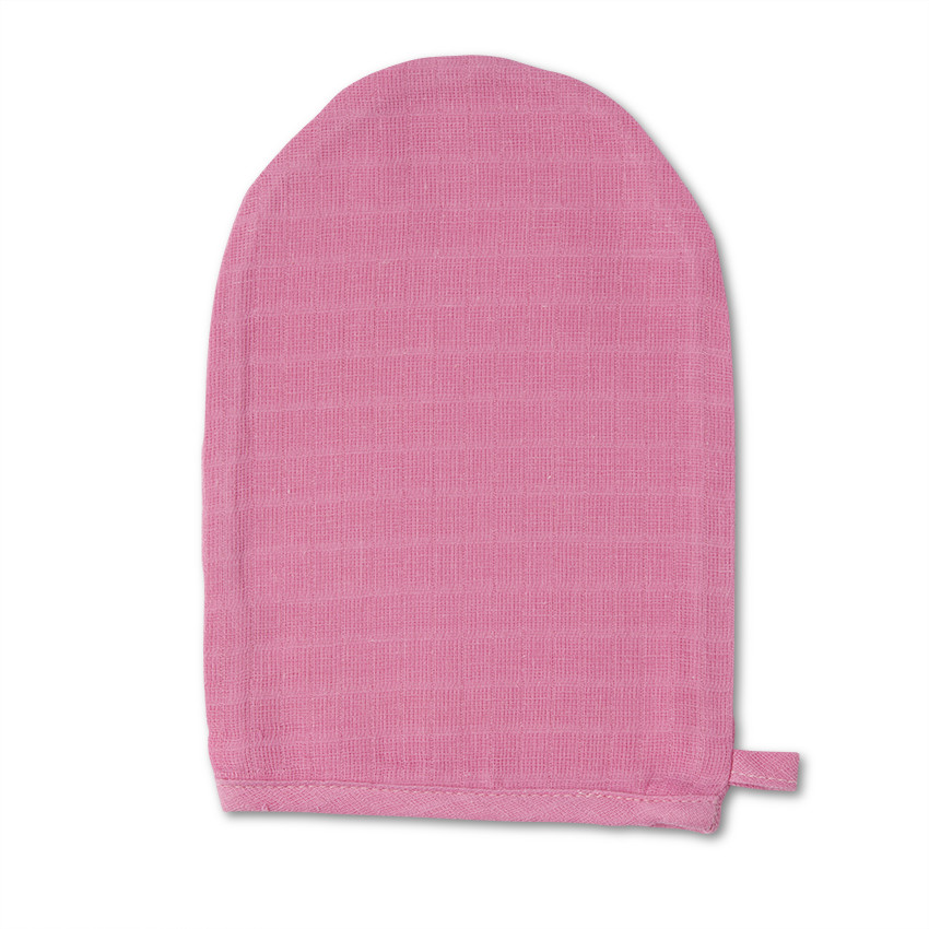 Lot de 4 gants de toilette en voile de coton 