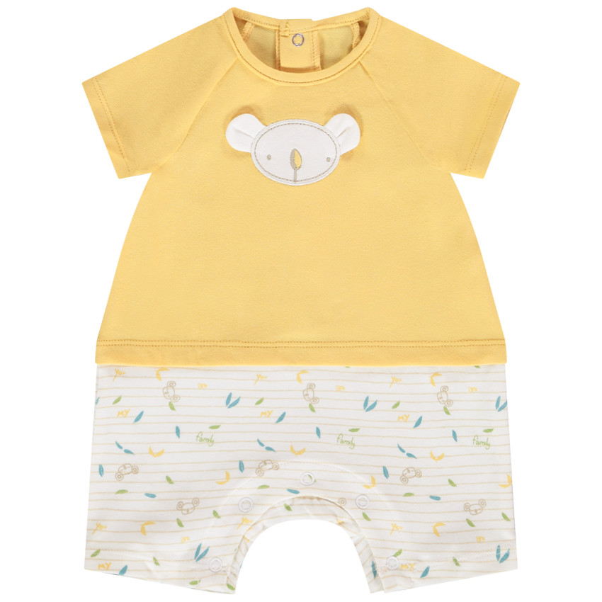 Combinaison courte en jersey 2 en 1 avec patch brodé koala pour bébé garçon 