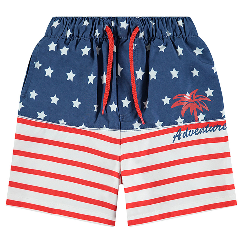 Μαγιό-βερμούδα με μοτίβο σημαίας και τύπωμα με φοίνικα και μήνυμα 