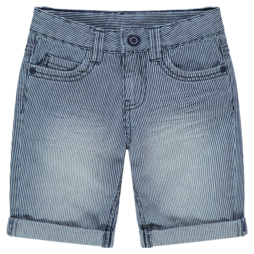 Βερμούδα με εφέ used με ρίγες 