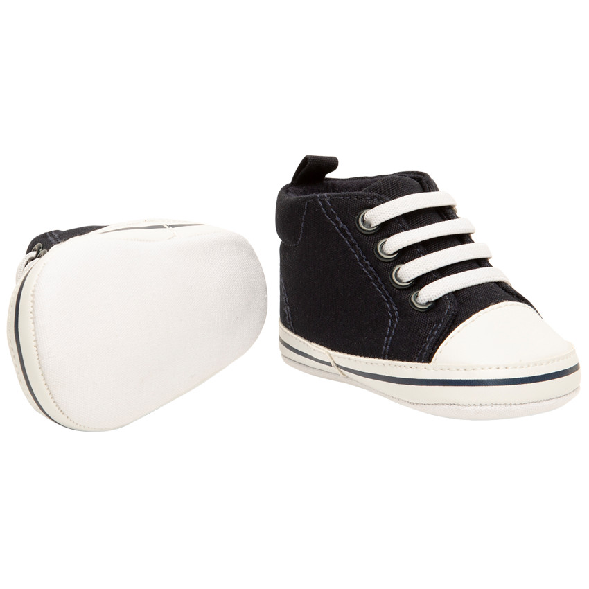 Αθλητικά παπούτσια ψηλά με κορδόνια από ύφασμα για bebe αγόρι 