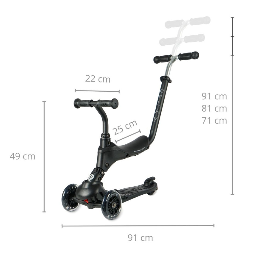 Qplay Sema Pro Black Child Scooter - Σπαστο Πατινι 