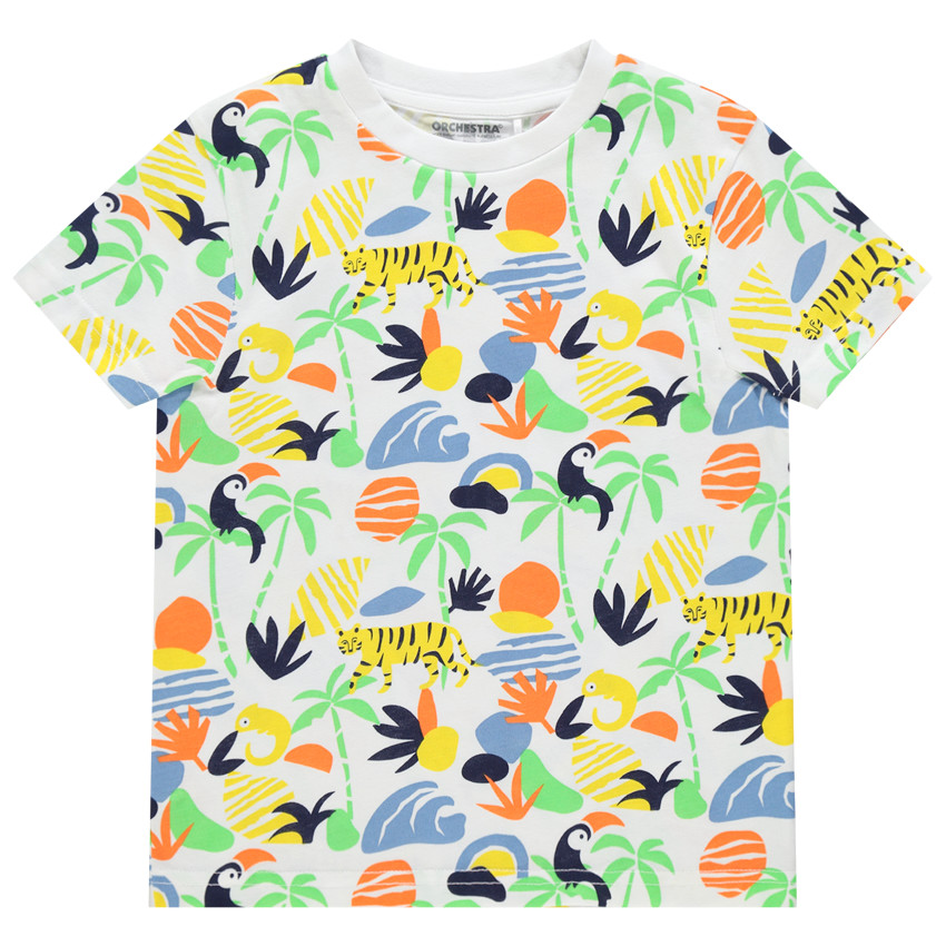 T-shirt κοντομάνικο με σχέδιο σε στυλ jungle σε όλη την επιφάνεια Main T-shirt κοντομάνικο με σχέδιο σε στυλ jungle σε όλη την επιφάνεια