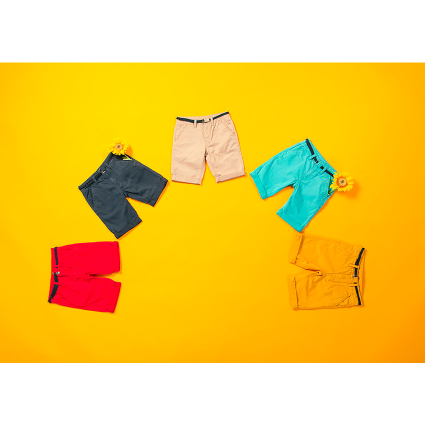 Βερμούδα από βαμβακερό ύφασμα με ρυθμιζόμενη ζώνη 