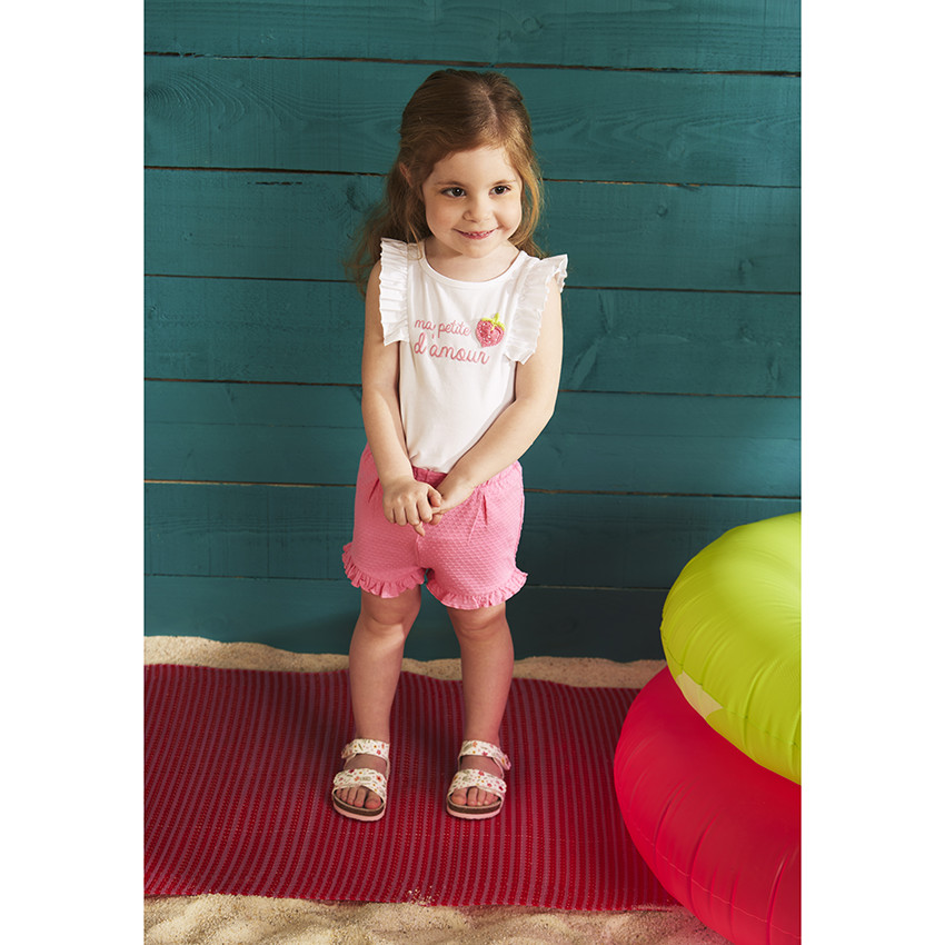 Σετ κοντό με σορτς εφέ κλοκέ για bebe κορίτσι 