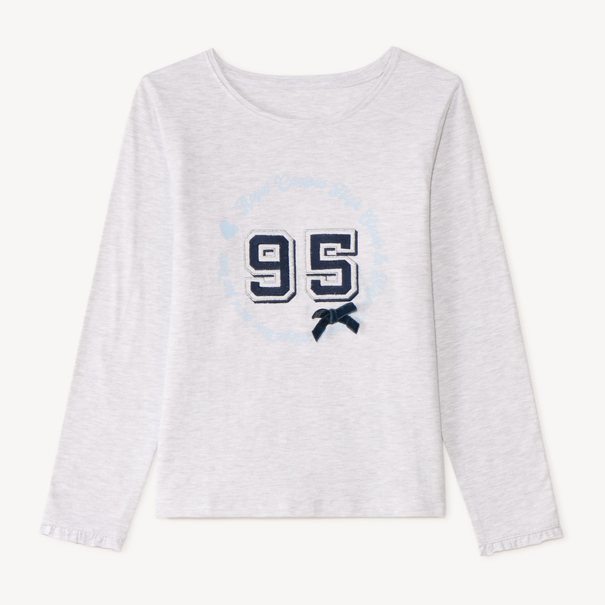 T-shirt κοριτσιών με μακρύ μανίκι και φανταστικό πatch 