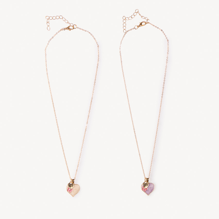 Σετ από 2 κολιέ με κρεμαστά καρδιά για κορίτσι 