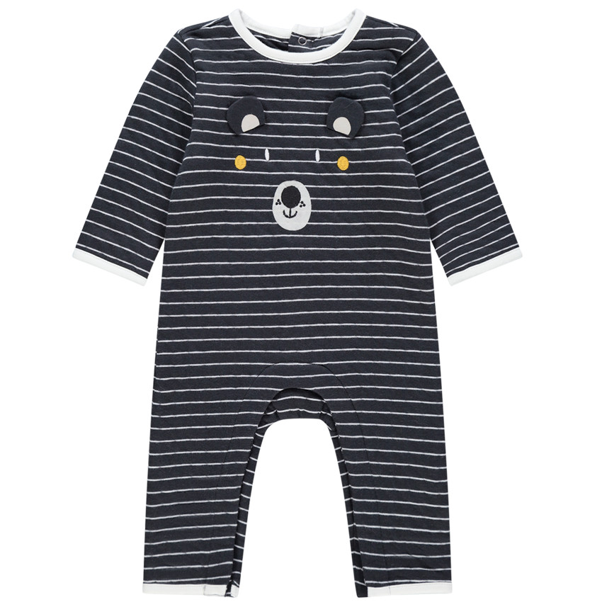 Combinaison longue en maille à rayures 