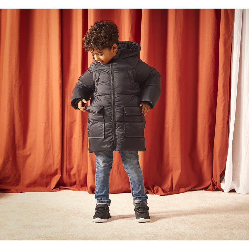 Μπουφάν micropolaire με κουκούλα για αγόρι 