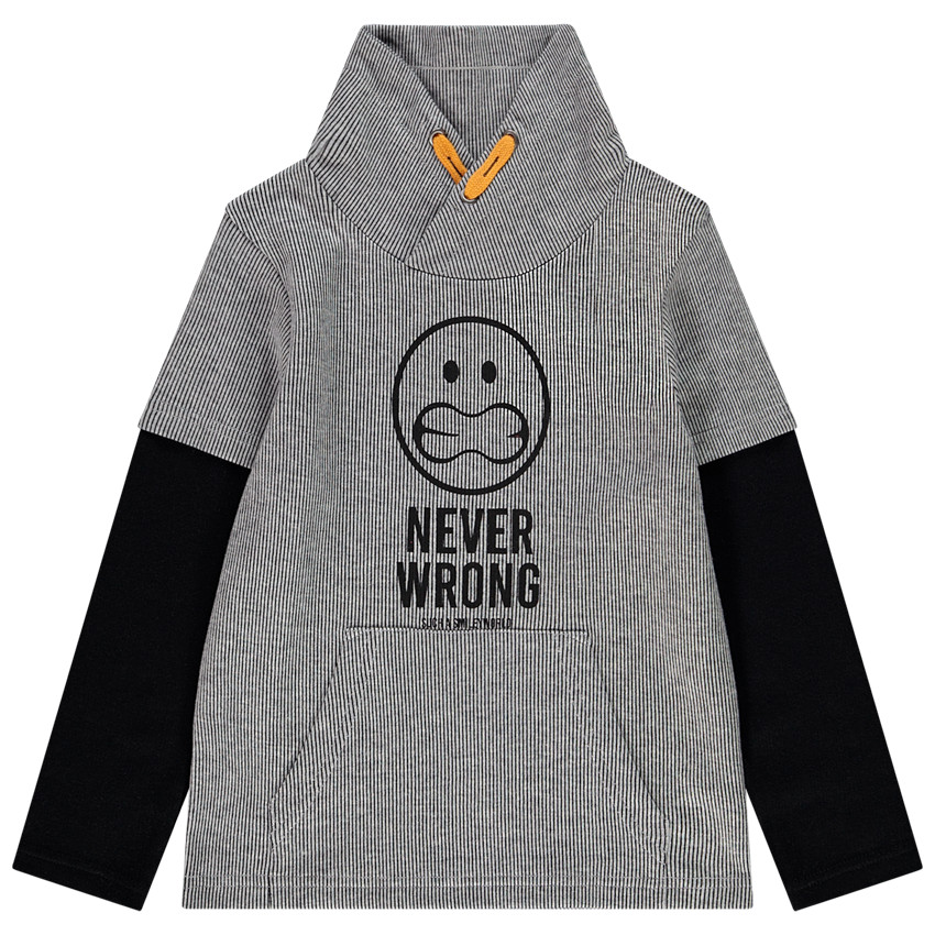 T-shirt μακρυμάνικο ριγέ σχέδιο SmileyWorld για αγόρι 