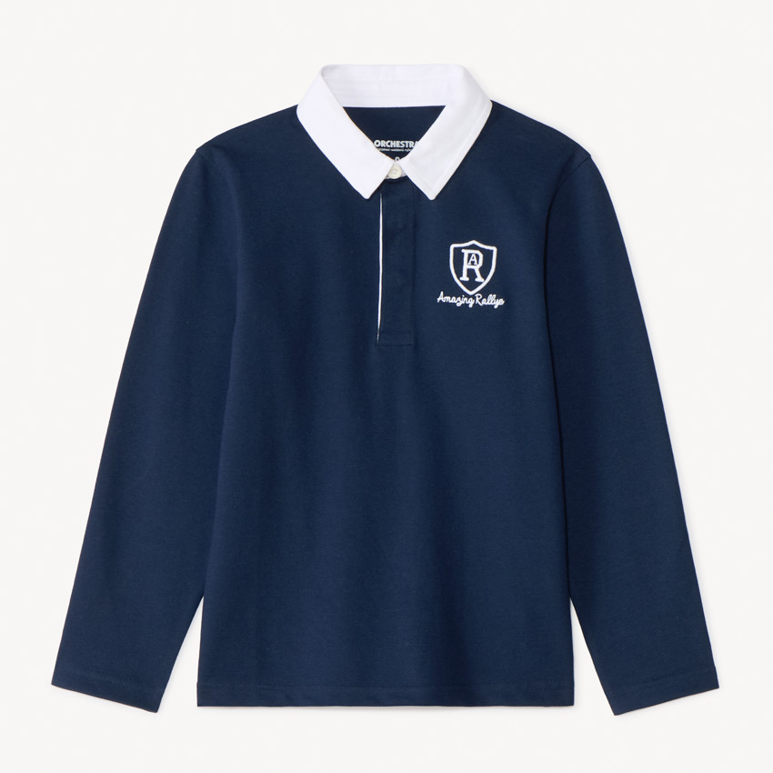 Πολο με μακριά μανίκια και κέντημα για αγόρι 