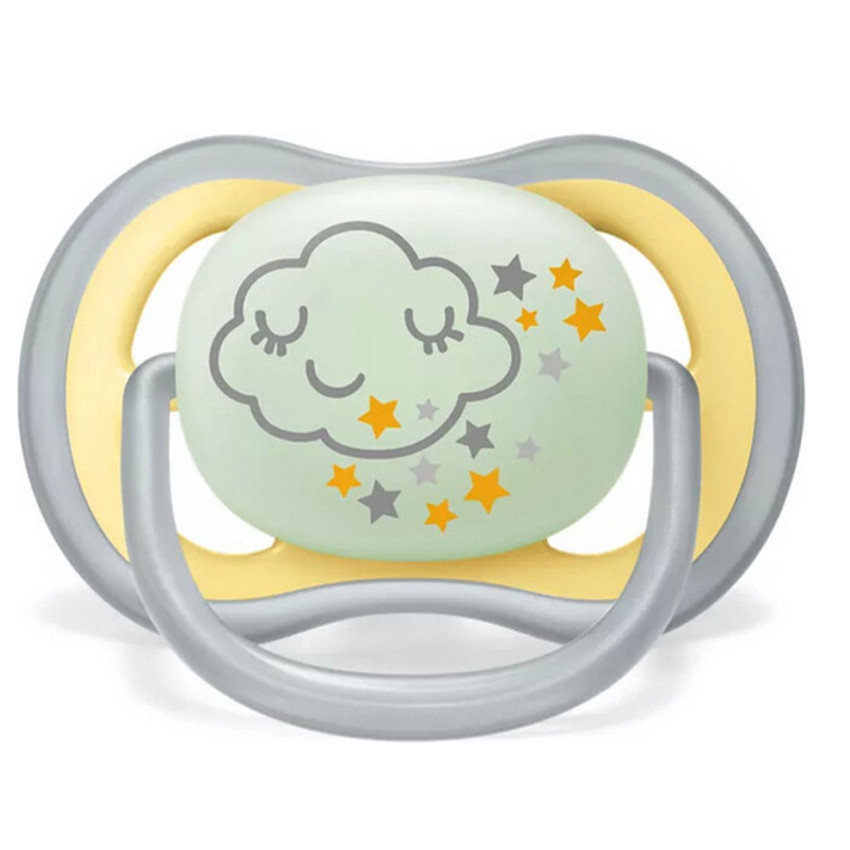 Σιλικόνη πιπίλα Ultra Air Νύχτα +18m - Κίτρινο 