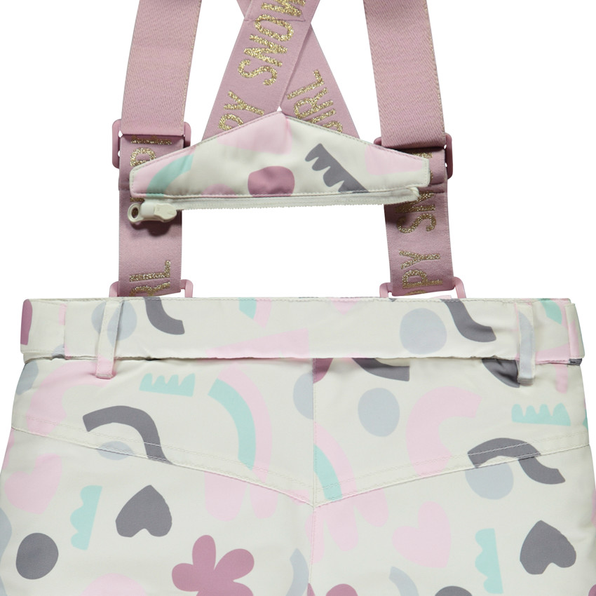 Παντελόνι σκι με σχέδιο arty και τιράντες για κορίτσι 