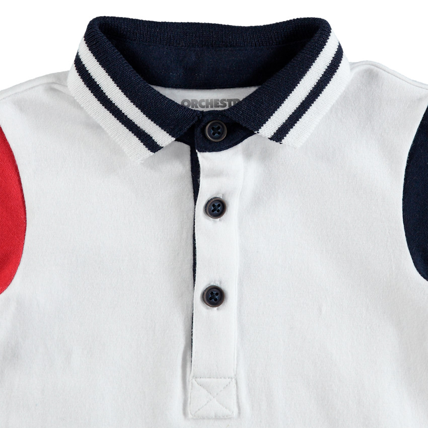 Βαμβακερό πόλο με μανίκια σε αντίθεση  