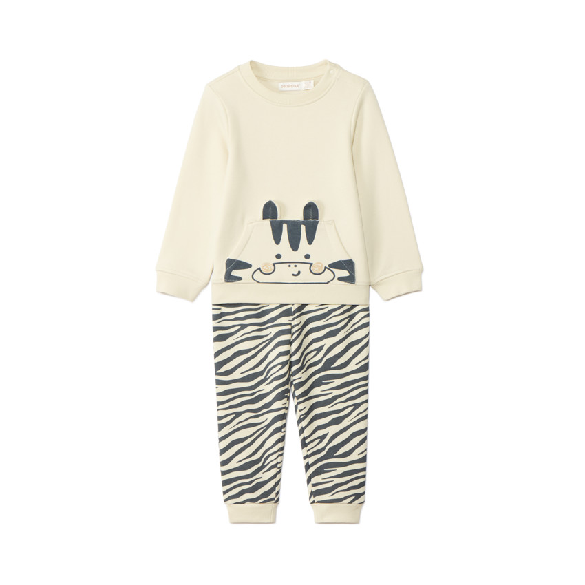 Ensemble jogging ludique à motif animal pour bébé garçon 