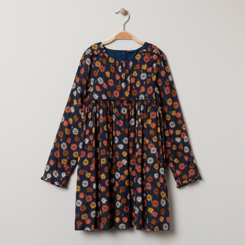 Robe manches longues à fleurs all-over  