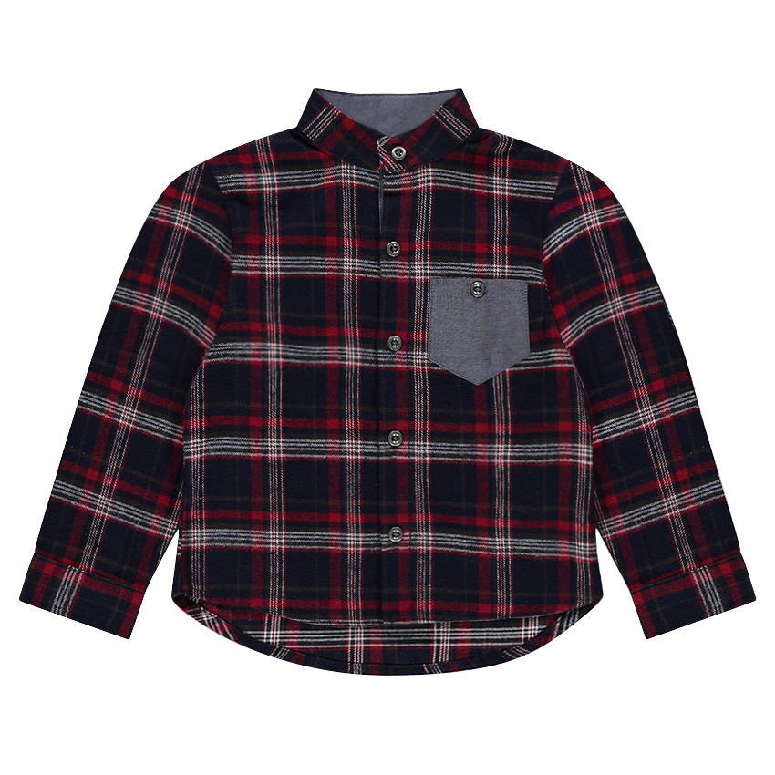 Μακρυμάνικο πουκάμισο καρό από φανέλα 